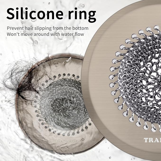 Reversible Shower Drain Hair Catcher, Prevent Clogging Bathtub Drain Cover - Image 3