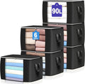 90L Large Storage Bags, 6 Pack Clothes Storage Bins Closet Organizers | by BuddingJoy-BuildaJoyfulLifeforYou