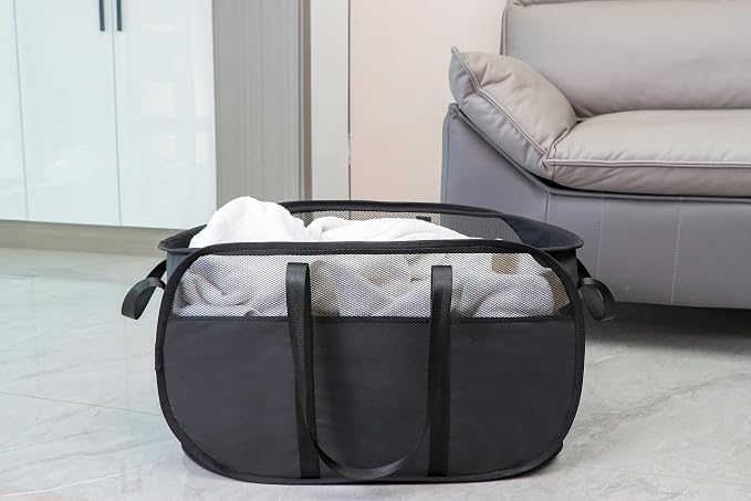Pop Up Laundry Hamper，with Durable Handles collapsible laundry basket，Easy to - Image 3