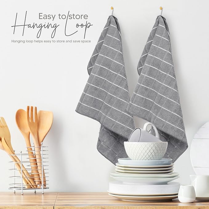 Utopia Towels Microfiber Kitchen Towels 8 Pack 18x26 Inch Grey - Image 5