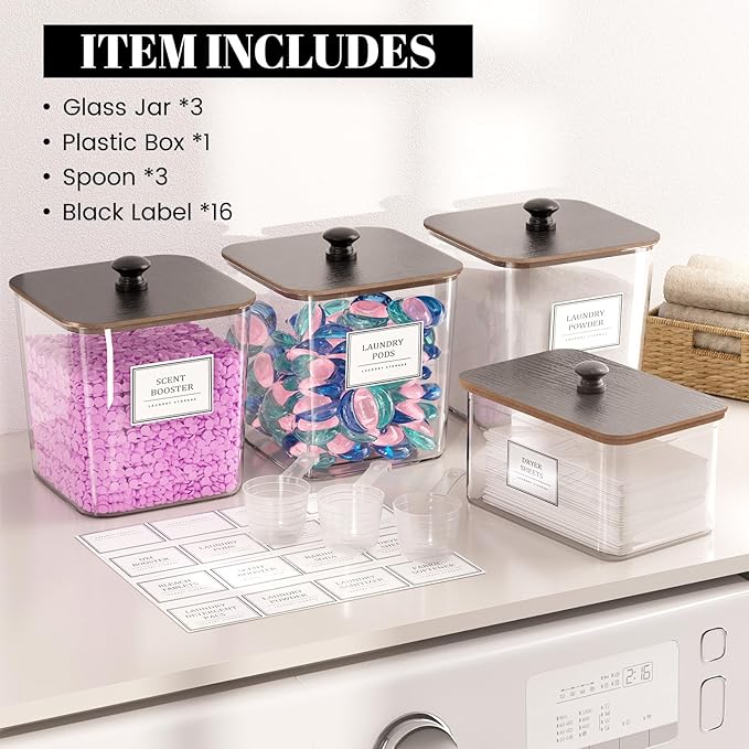 HomePekite Laundry Pods Storage Container, Detergent Powder Container, - Image 4