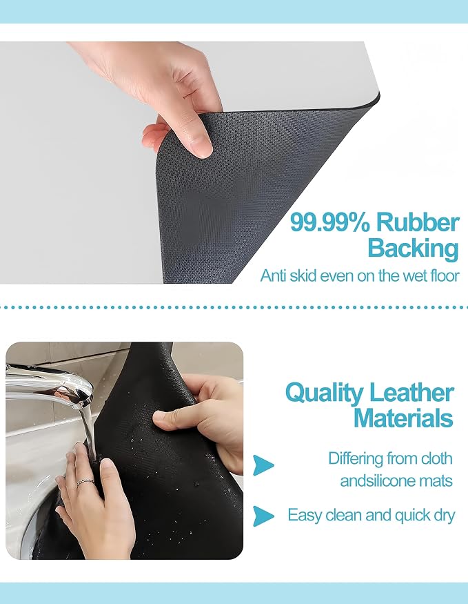 Dish Drying Mat for Kitchen Counter, Rubber Backed | Hide Stain Anti Absorbent - Image 5