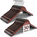 TOPIA HANGER Wooden Coat Hangers 30 Pack, Cherry Wood Suit Hangers by TOPIAHANGER
