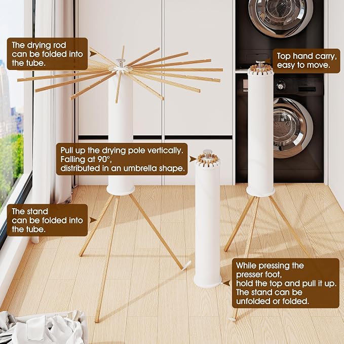 BOQORAD Clothes Drying Rack Foldable, Laundry Drying Rack, Drying Rack Clothing - Image 7