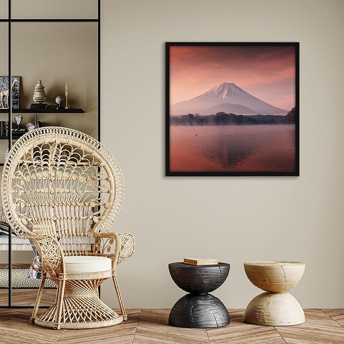 Americanflat 30x30 Picture Frame with Polished Plexiglass - Streamline Collection - Thin Border Square Frame for Wall Display - Hanging Hardware Included - Black