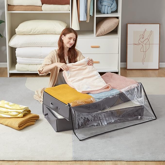 Lifewit 6 Packs Under Bed Storage Containers, Large Capacity Blanket Storage - Image 8