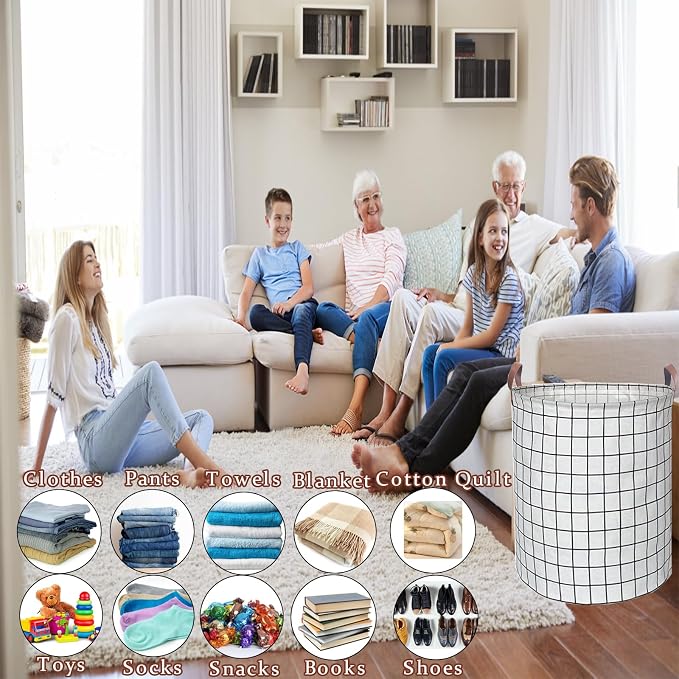 Waterproof Laundry Hamper Collapsible Laundry Basket Leather Handle Laundry Bag - Image 5