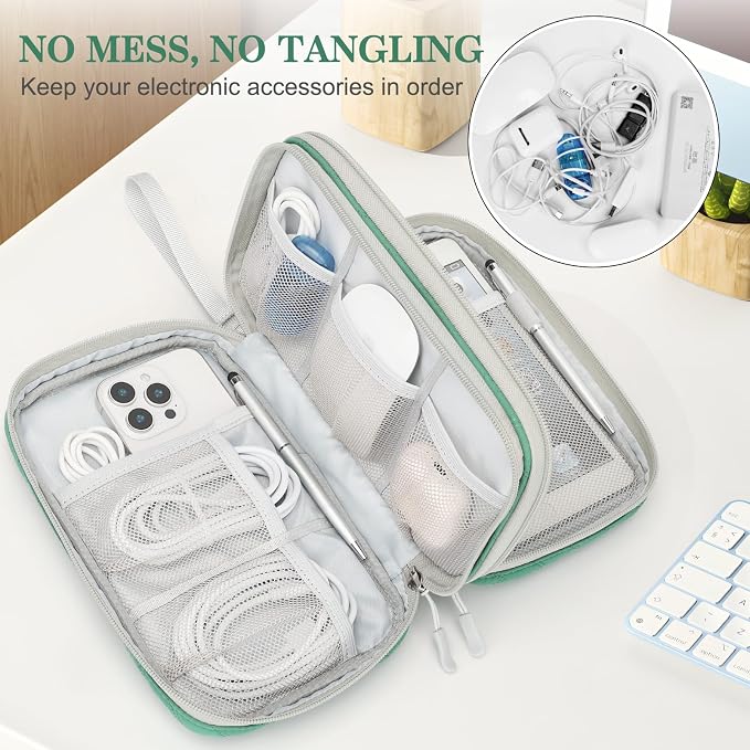FYY Electronic Organizer, Travel Tech Pouch Bag, Waterproof, Double Layers - Image 5
