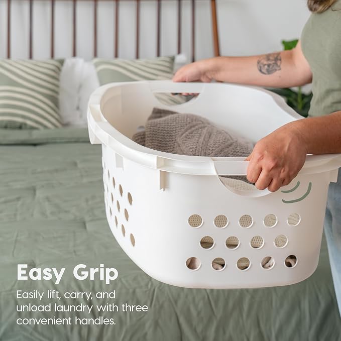 IRIS USA Plastic Laundry Basket 1.5 Bushel, Built-In Handles - Image 4