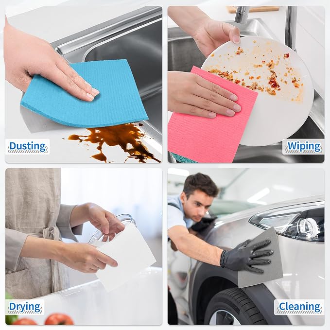 Swedish Dishcloths, 18 Pack Multicolor Kitchen Cloths, Absorbent Dish Towels - Image 7