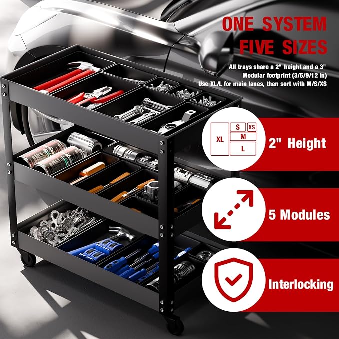 【48PCS & 5 Sizes】 Tool Box Organizer Tray, Toolbox Drawer Organizer - Image 5