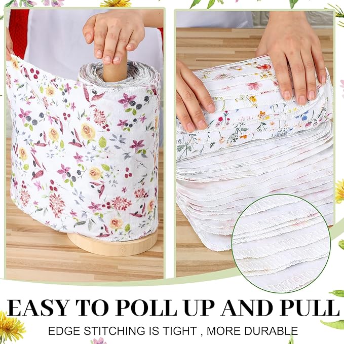 Reusable Kitchen Cloths Cotton Towel, 36 Pack, Wildflowers - Image 5