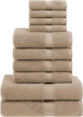 Superior Egyptian Cotton Ultra Plush & Absorbent, 10 Piece Set, Latte | Quick by SUPERIOR