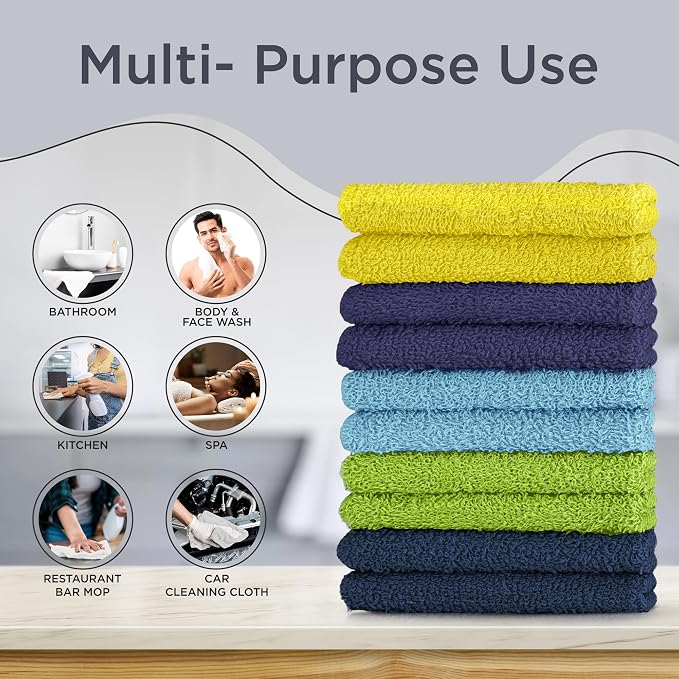 DecorRack 100% Cotton Washcloths 12x12 in - Image 2