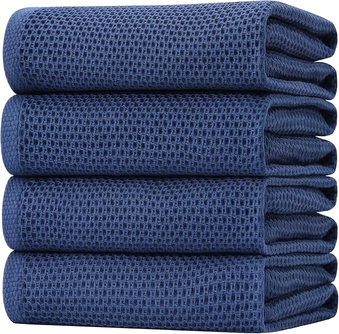 Homaxy 100% Cotton Oversized Waffle Weave Kitchen Towels 4-Pack, Ultra Soft by Homaxy