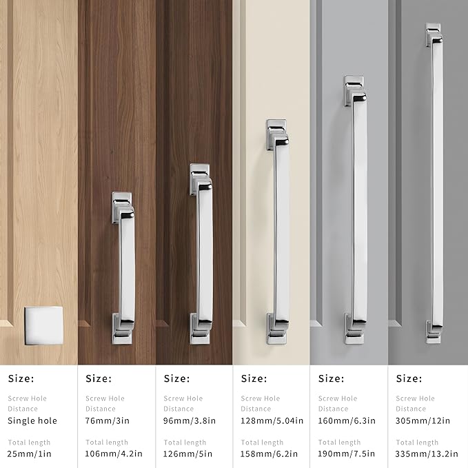 Khtumeware 6 Pack 3-3/4 Inch Cabinet Handles - Polished Chrome Pulls for Drawers, Cupboards, Kitchen Hardware