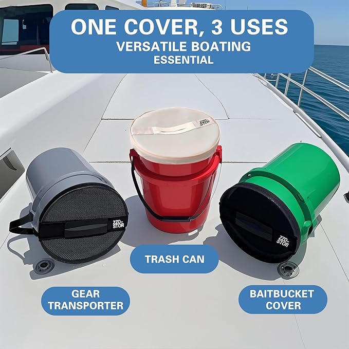 5 Gallon Bucket Lids，Bait Bucket Lid and Trash Can Lid for Yeti 5 Gallon,Elastic Net Lid for Boating, Camping