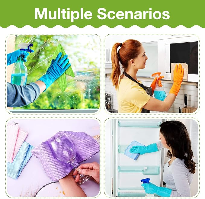 Patelai 9 Pcs Fish Scale Streak Free Microfiber Glass Mirror Cleaning Cloth - Image 6