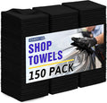 Microfiber Cleaning Cloth, 150 Pack Black Cleaning Rags Microfiber Towel Bulk by HOMERHYME