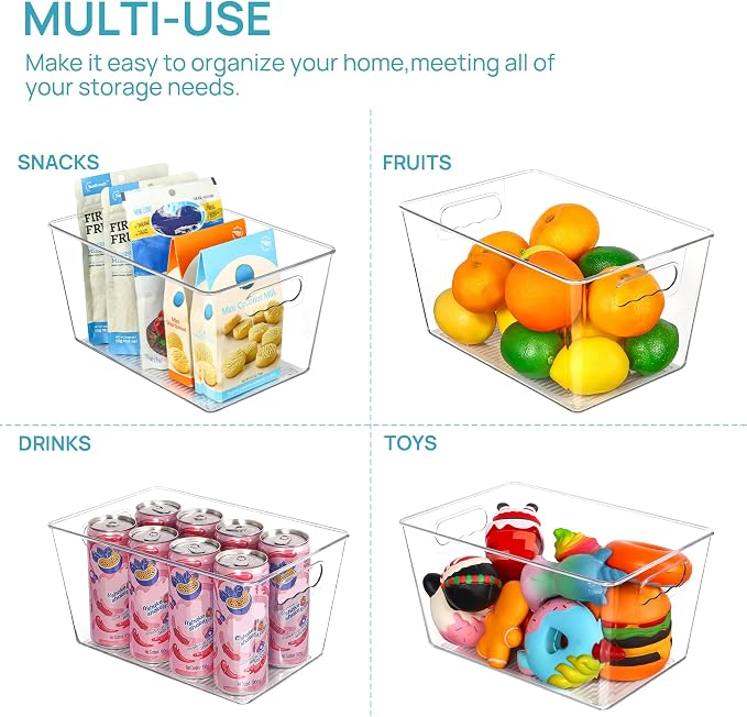 Vtopmart 4 Pack Clear Storage Bins, Pantry Storage Bins - Image 5