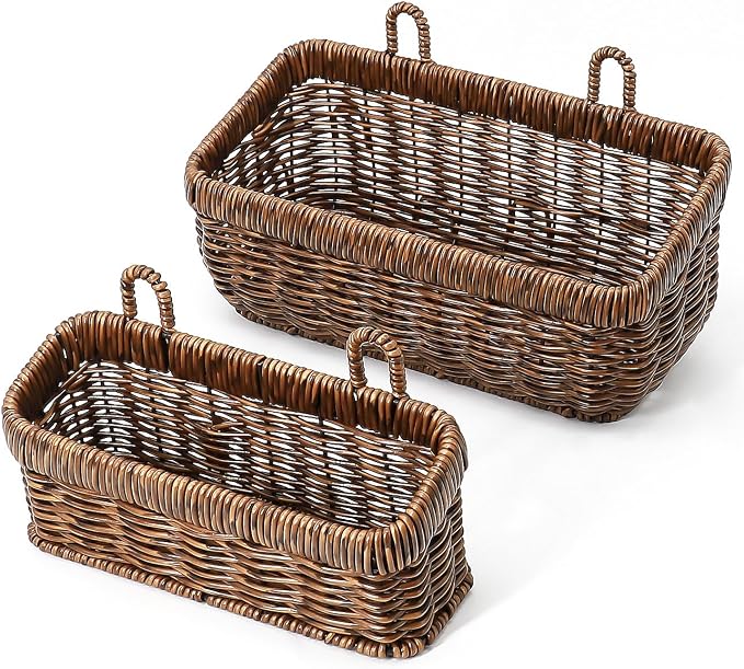 AceList Wall Hanging Basket, Boho Style Hand-Woven Hanging Storage Baskets by AceList