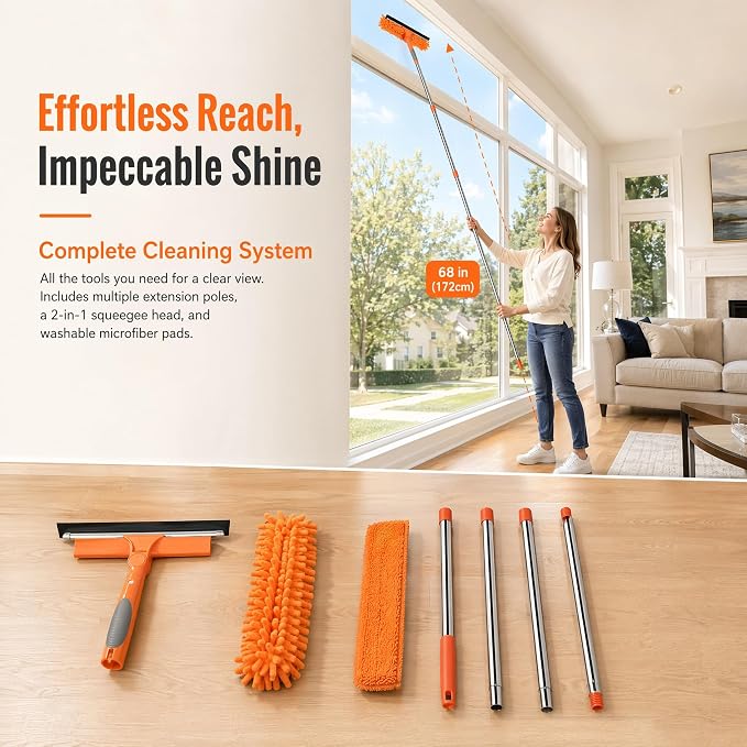 2-in-1 Window Cleaner Tool, Scrubber - Image 3