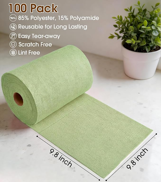 KitchLife Microfiber Cleaning Cloth Roll, 100 Pack - Image 2