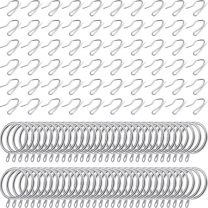 Hotop 60 Pcs 1.26 Inch Curtain Ring and 60 Pcs Pin Hook, 0.98/1.26/1.5/1.65 - Image 3