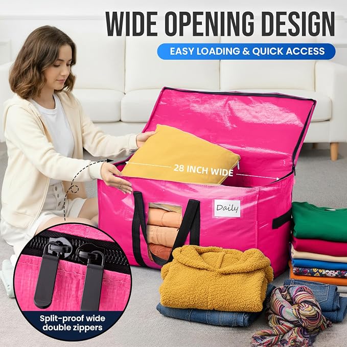 TAILI 12 Pack Pink Extra Large Moving Bags, Storage Bags - Image 4