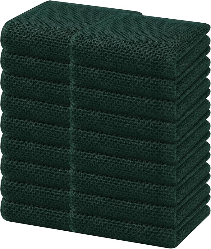 Homaxy 100% Cotton Waffle Weave Kitchen Dish Towels 18-Pack, Ultra Soft by Homaxy