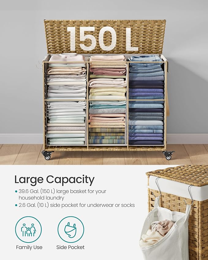 SONGMICS Rolling Laundry Hamper - Image 7