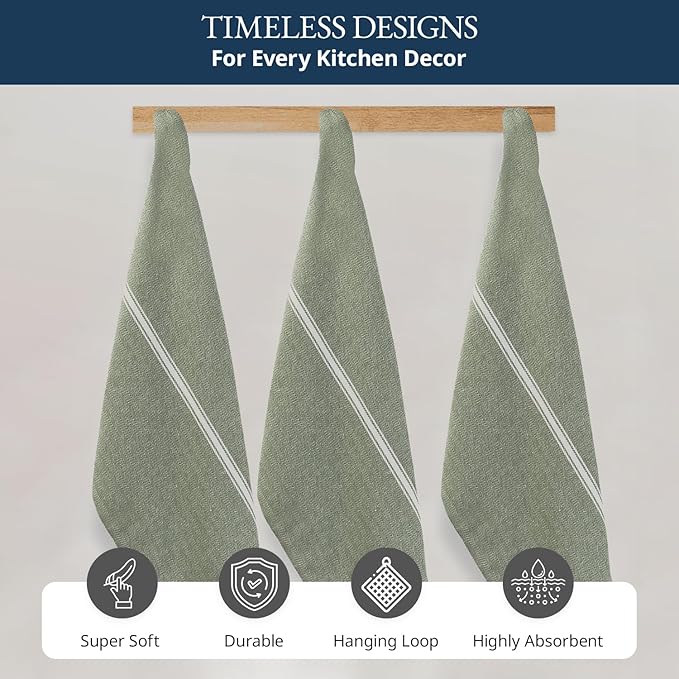 LANE LINEN Dish Towels for Kitchen 100% Cotton Absorbent Lint-Free 6 Pack - Image 7