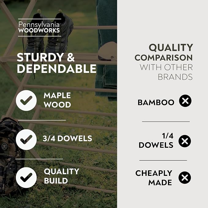 Premium American Maple Clothes Drying Rack - Image 4