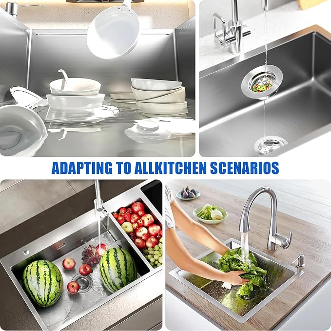 Kitchen Sink Drain Strainer, 304 Stainless Steel Sink Drain Plug, Quick Drain - Image 7