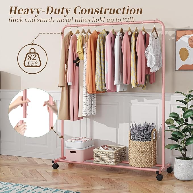 Simple Trending Clothes Clothing Garment Rack, Clothes Organizer, 360° Lockable - Image 5