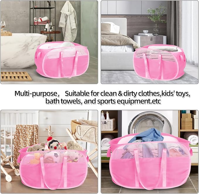 100L Collapsible Laundry Baskets, Tear Proof Pop Up Laundry Hamper - Image 7