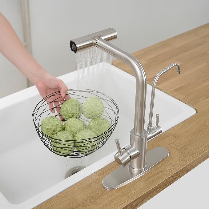Kitchen Faucets with Water Filter and Pull Down Sprayer, Waterfall Kitchen Sink - Image 5