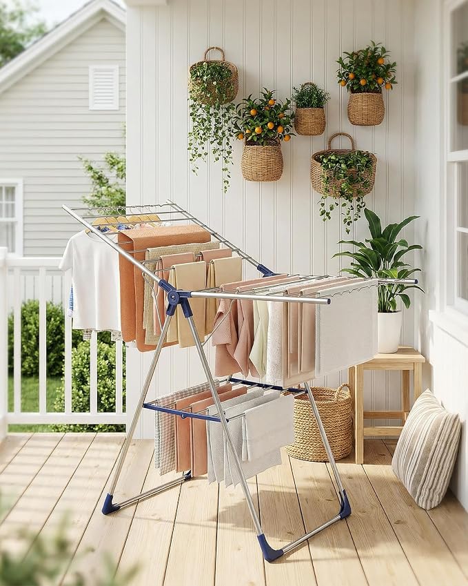 Sakugi Clothes Drying Rack, 55.5" Adjustable Wings, Foldable Design | Laundry - Image 8