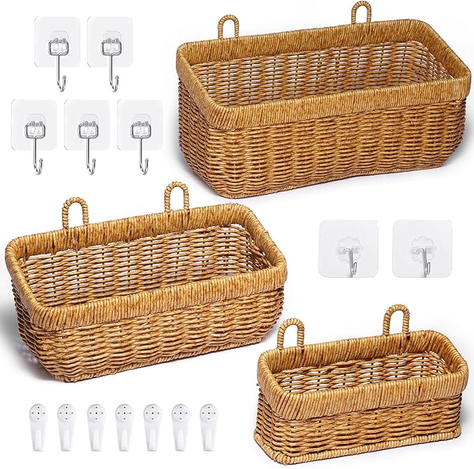 Wall Hanging Baskets for Bathroom Kitchen Door Organizing - Image 3