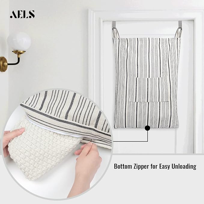 AELS Farmhouse Hanging Laundry Hamper - Image 2