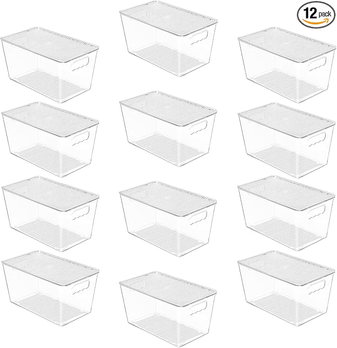 Vtopmart 12 Pack Clear Stackable Storage Bins by Vtopmart