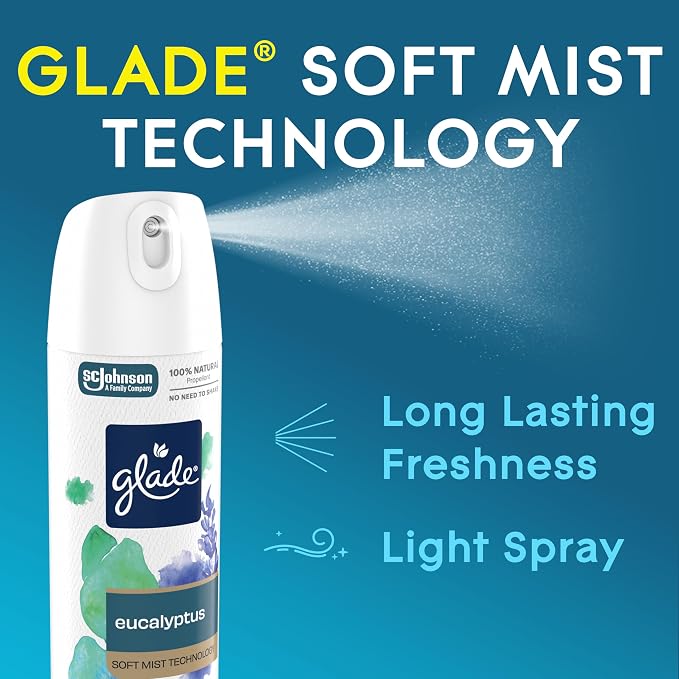 Glade Air Freshener Room Spray, Eucalyptus Mist Scent, Odor Fighting to Deliver - Image 3