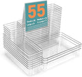 55Pcs Clear Plastic Drawer Organizers Set, 4size makeup drawer organizer trays by VEXTHYXOfficial