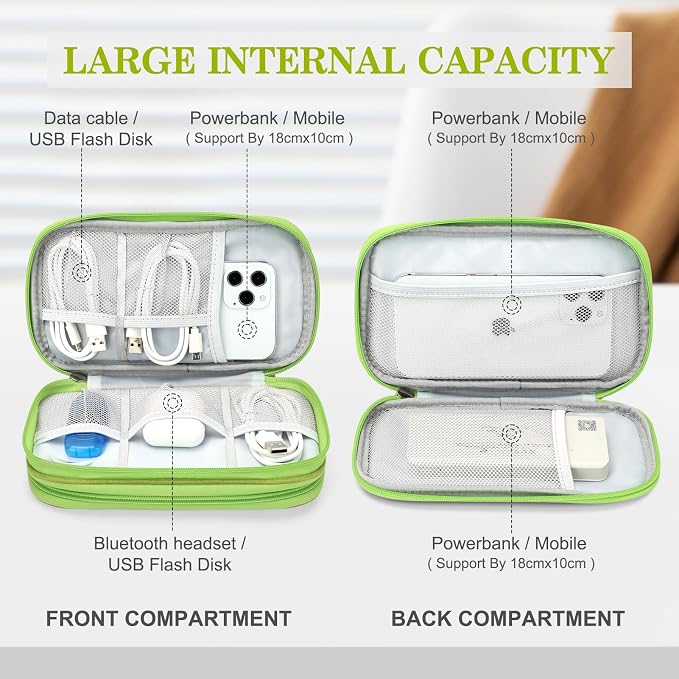 FYY Electronic Organizer, Travel Tech Pouch Bag, Waterproof, Double Layers - Image 3