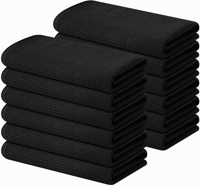 Homaxy 100% Cotton Waffle Weave Kitchen Towels, 12 Pack by Homaxy