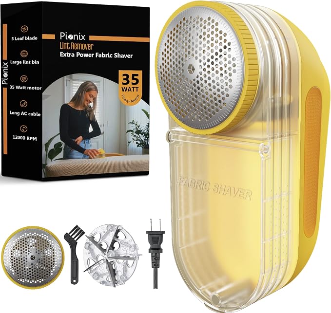 Pionix Extra Power Fabric Shaver - 35W Electric Lint Remover by Pionix