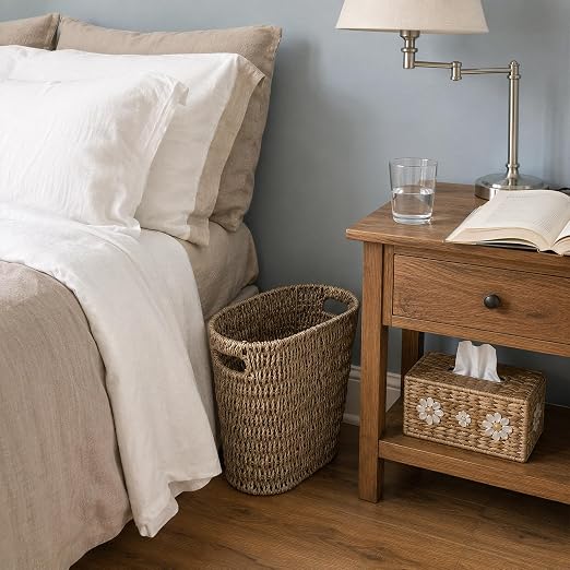 Coeusy Wicker Trash Can, Seagrass Waste Basket - Image 4