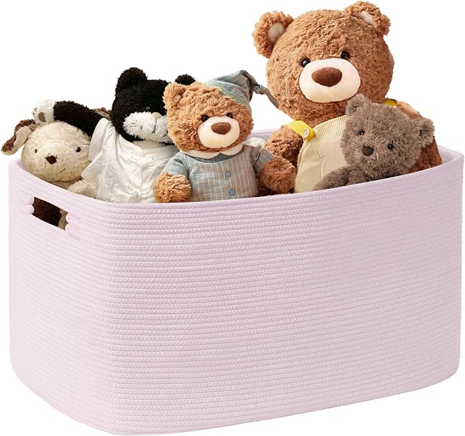 45L Small Woven Laundry Basket Hamper by SunNewt