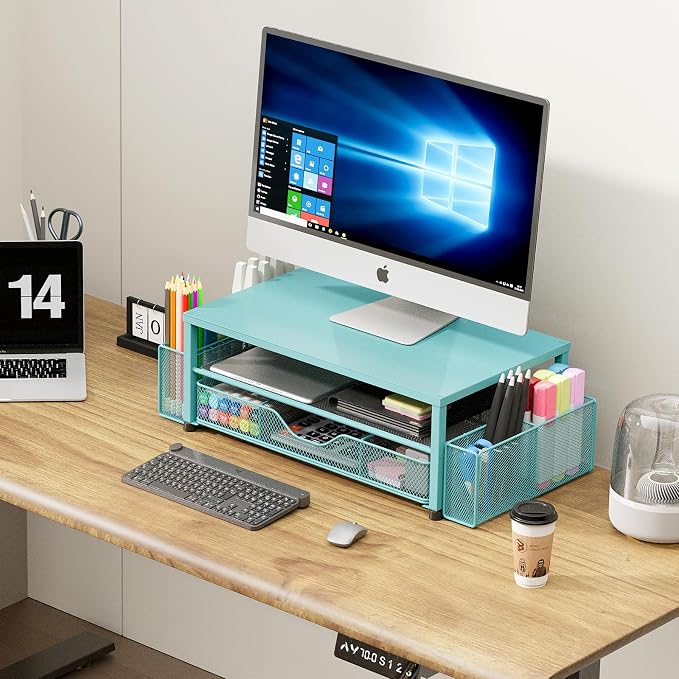 Desk Organizer and Accessories, 2-Tier Computer Monitor Stand Riser - Image 7