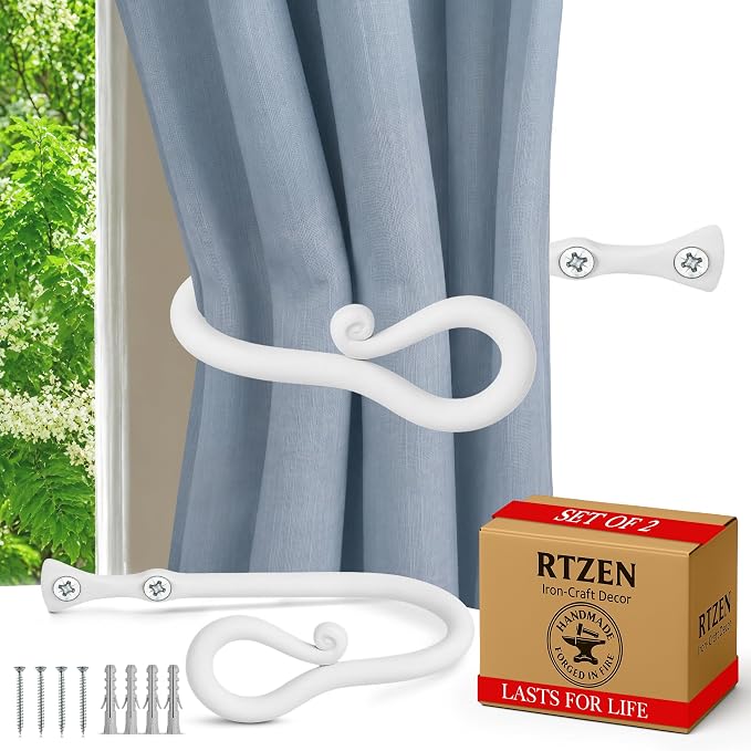 RTZEN Metal Curtain Tiebacks, Drapery Holders by RTZEN